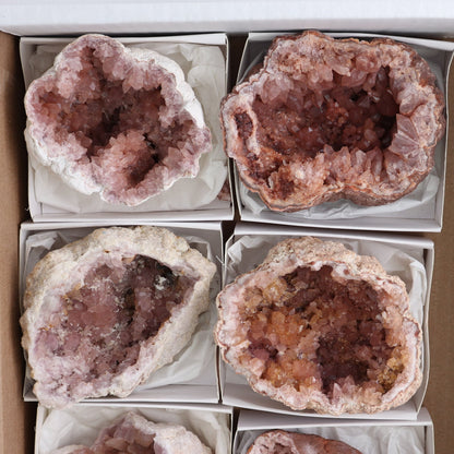 Pink Amethyst Geodes Set of 6