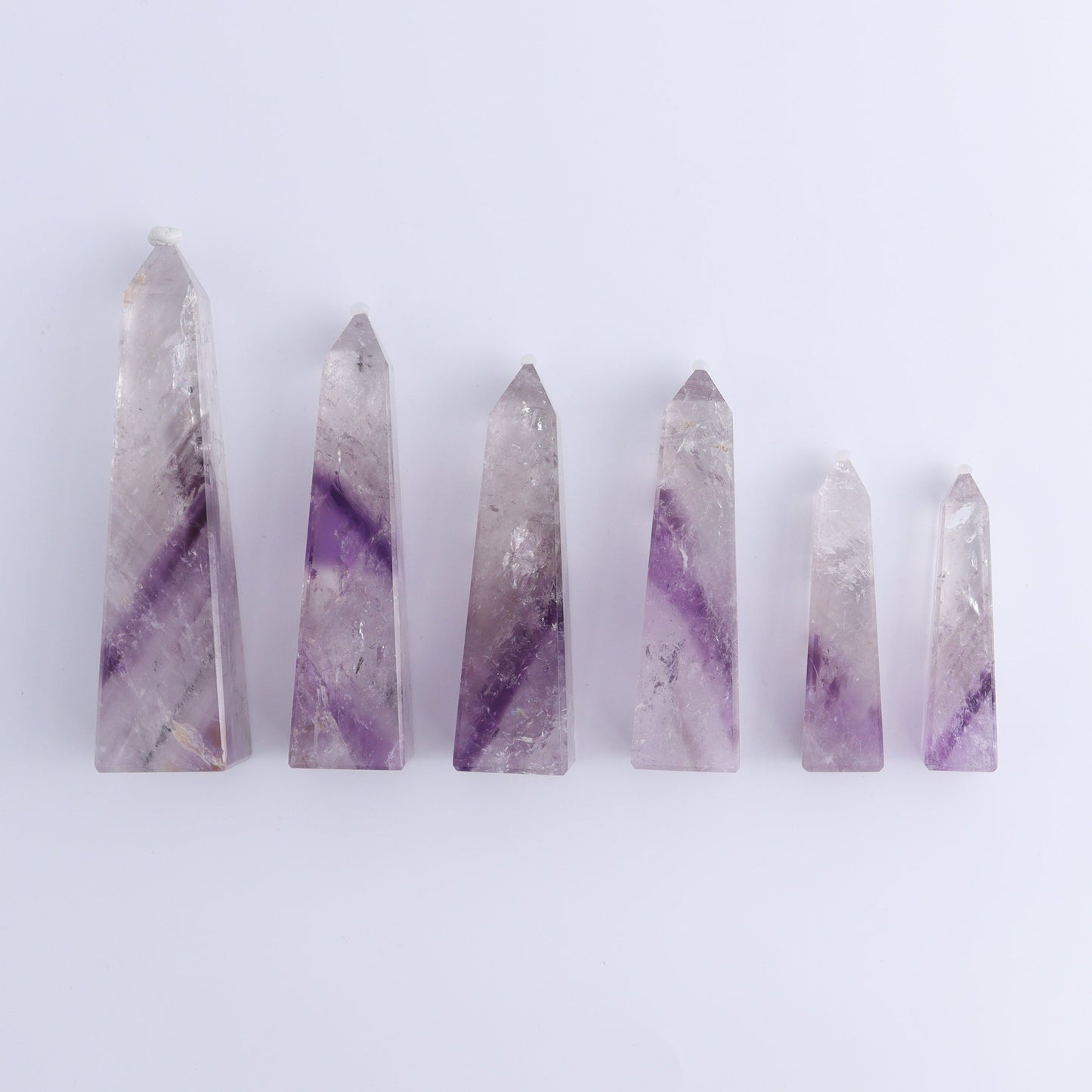 Amethyst Obelisks Set of 6 - Expert Wholesale and Supplier of Wholesale Crystals & Bulk Gemstones, ["Amethyst","Brazil","Obelisk"]