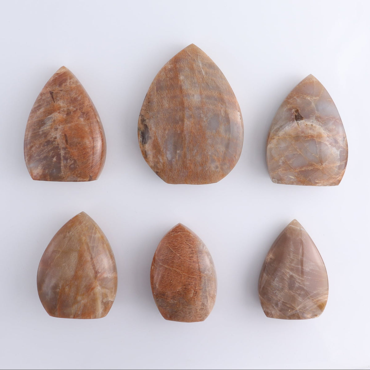 Peach Moonstone Freeform Set of 6 | Mi Esperanza Minerals | Supplier of Crystals and Onyx