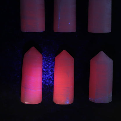 Pink Mangano Calcite Towers Set of 6