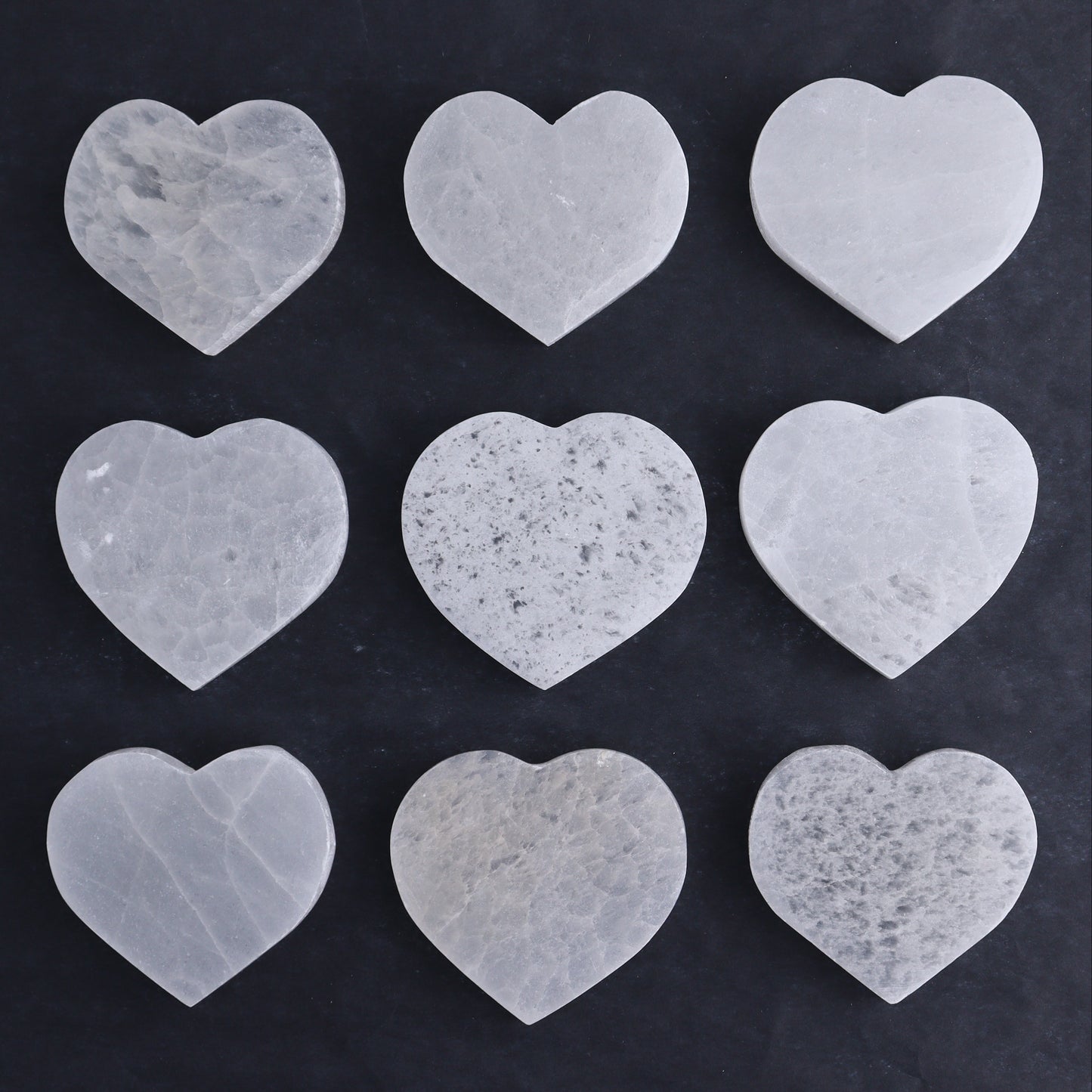 One Selenite (Satin Spar) Heart Flat 6 cm - 7 cm - Expert Wholesale and Supplier of Wholesale Crystals & Bulk Gemstones, ["close_30","Hearts","Morocco","Selenite"]