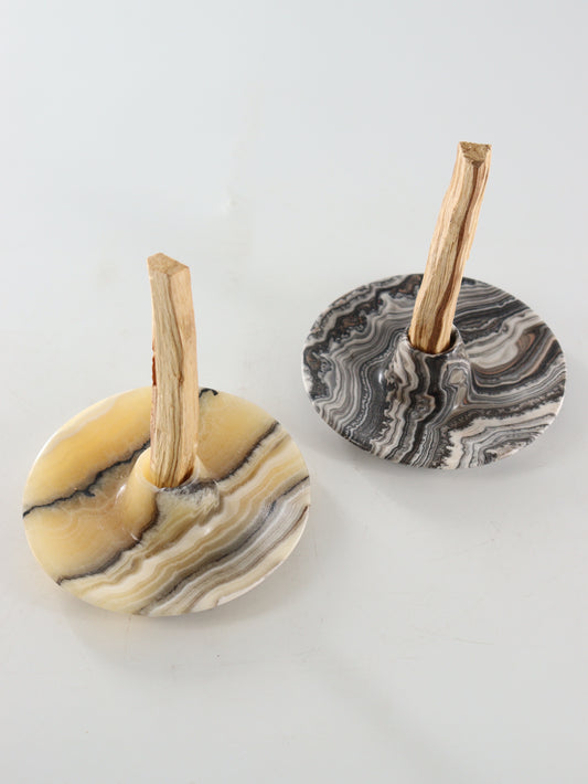 Mixed Zebra Palo Santo Holders Set of 6