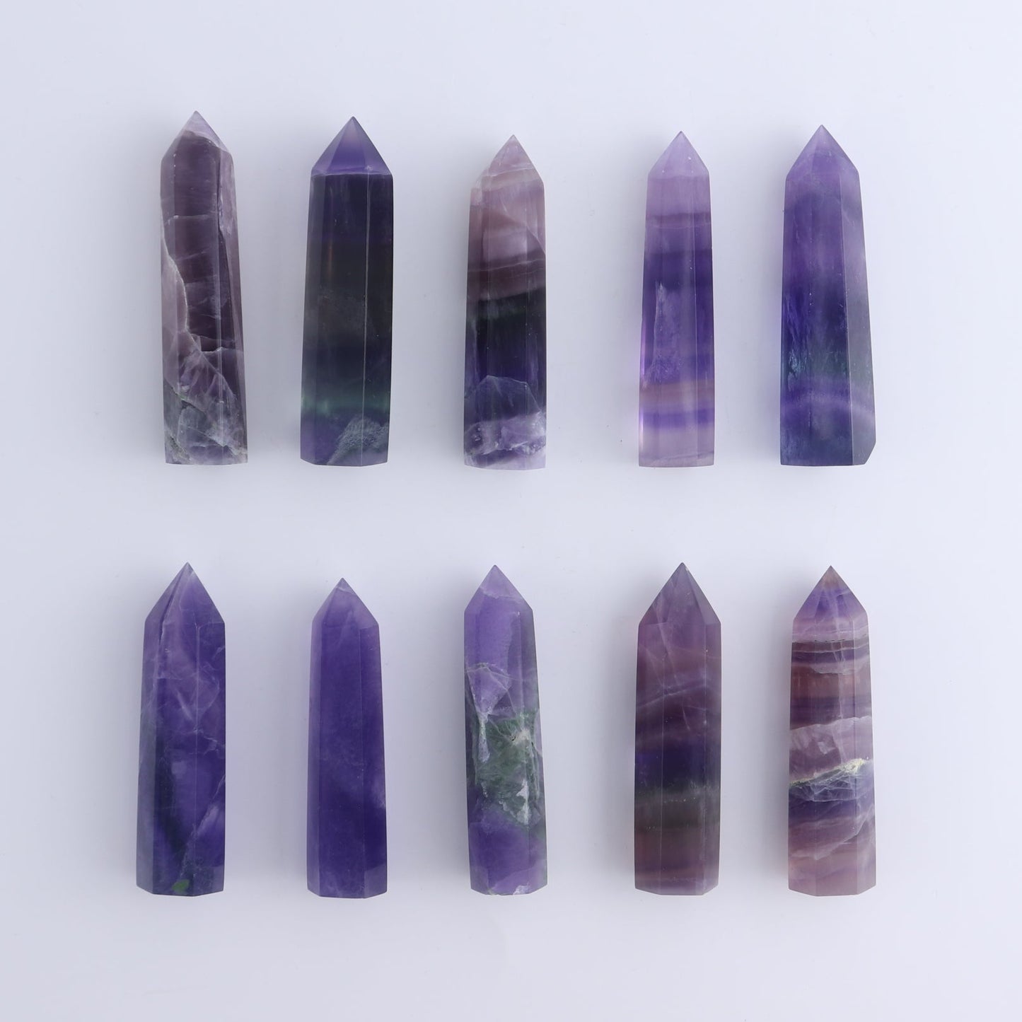 Lavender Fluorite Towers Set of 10