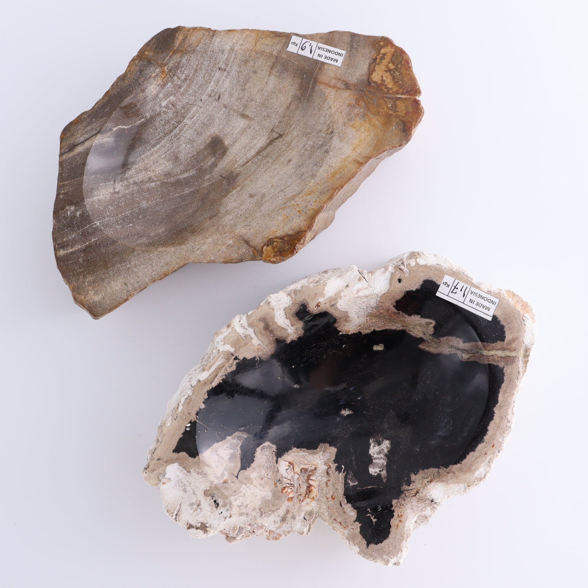 Petrified Wood Bowls Set of 2 - Expert Wholesale and Supplier of Wholesale Crystals & Bulk Gemstones, ["Bowls","Indonesia","Petrified Wood"]