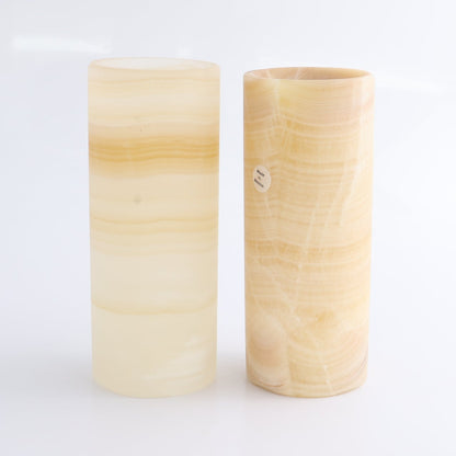 One Small Flower Vase Mexican Onyx/Calcite Light Honey