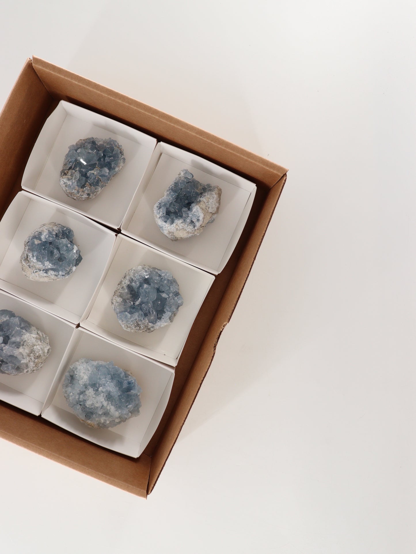 Celestite Clusters Set of 6 - Expert Wholesale and Supplier of Wholesale Crystals & Bulk Gemstones, []