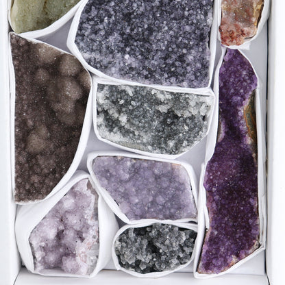 Uruguay Rainbow Amethyst Clusters Flat of 11