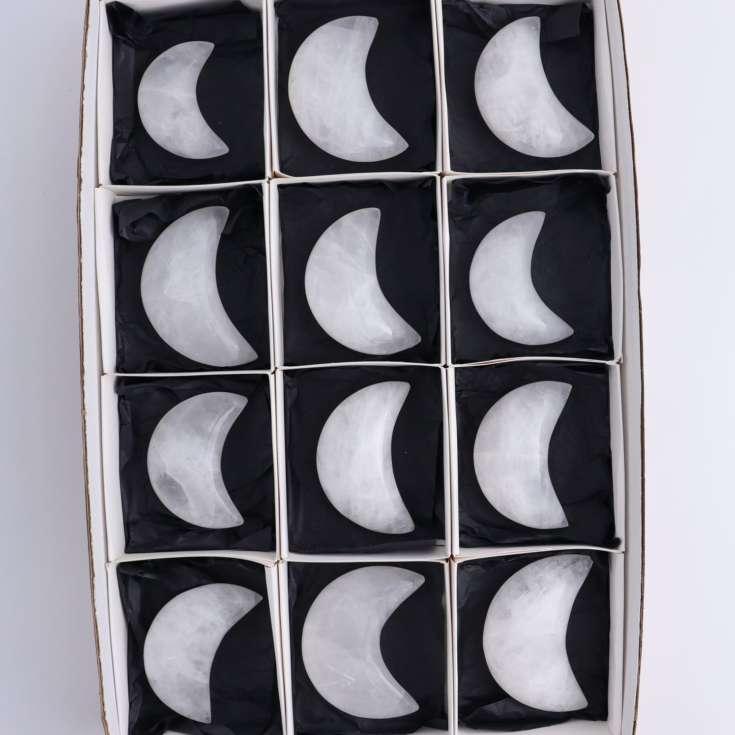 Quartz Moons Set of 12 - Expert Wholesale and Supplier of Wholesale Crystals & Bulk Gemstones, ["moons","Quartz"]