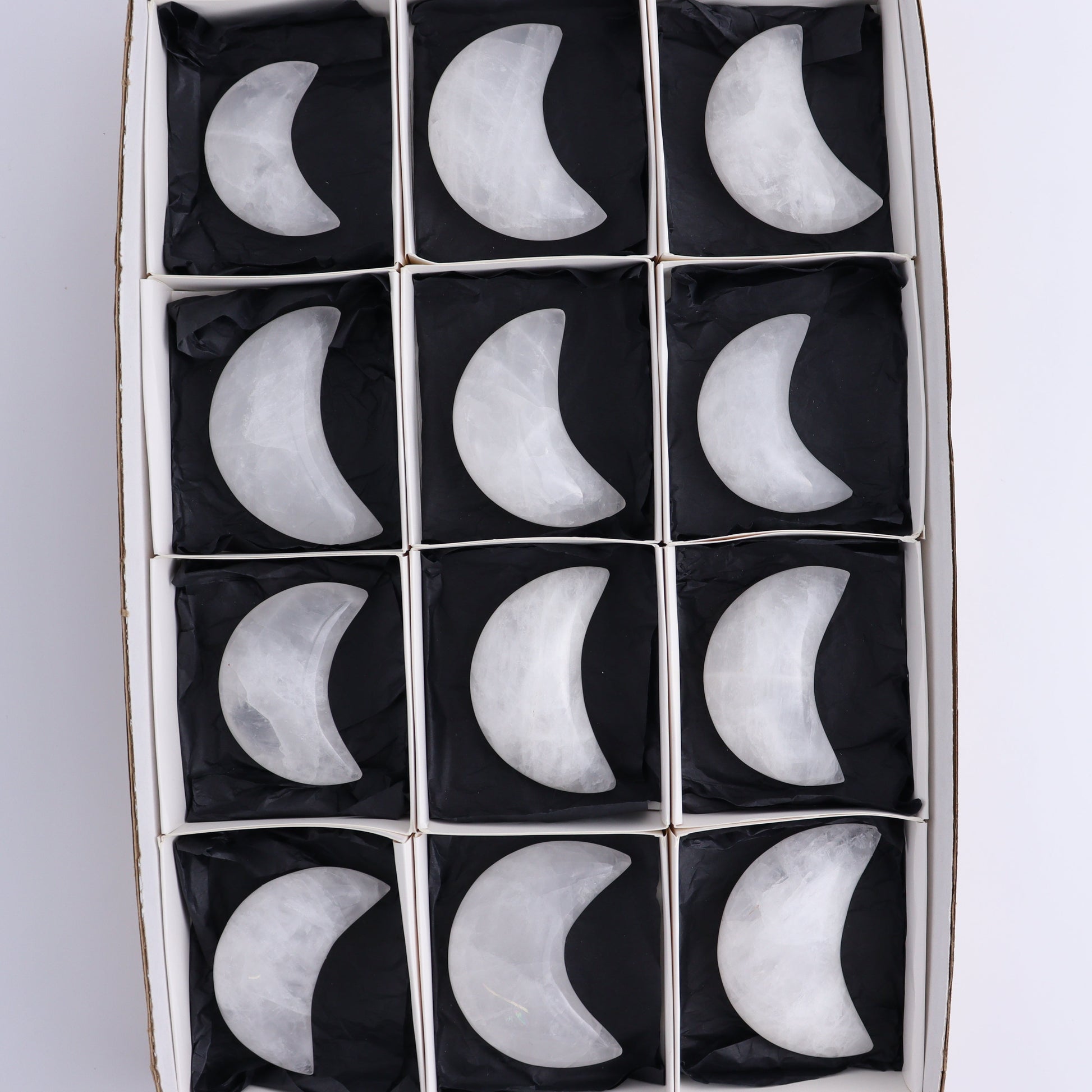 Quartz Moons Set of 12 - Expert Wholesale and Supplier of Wholesale Crystals & Bulk Gemstones, ["moons","Quartz"]