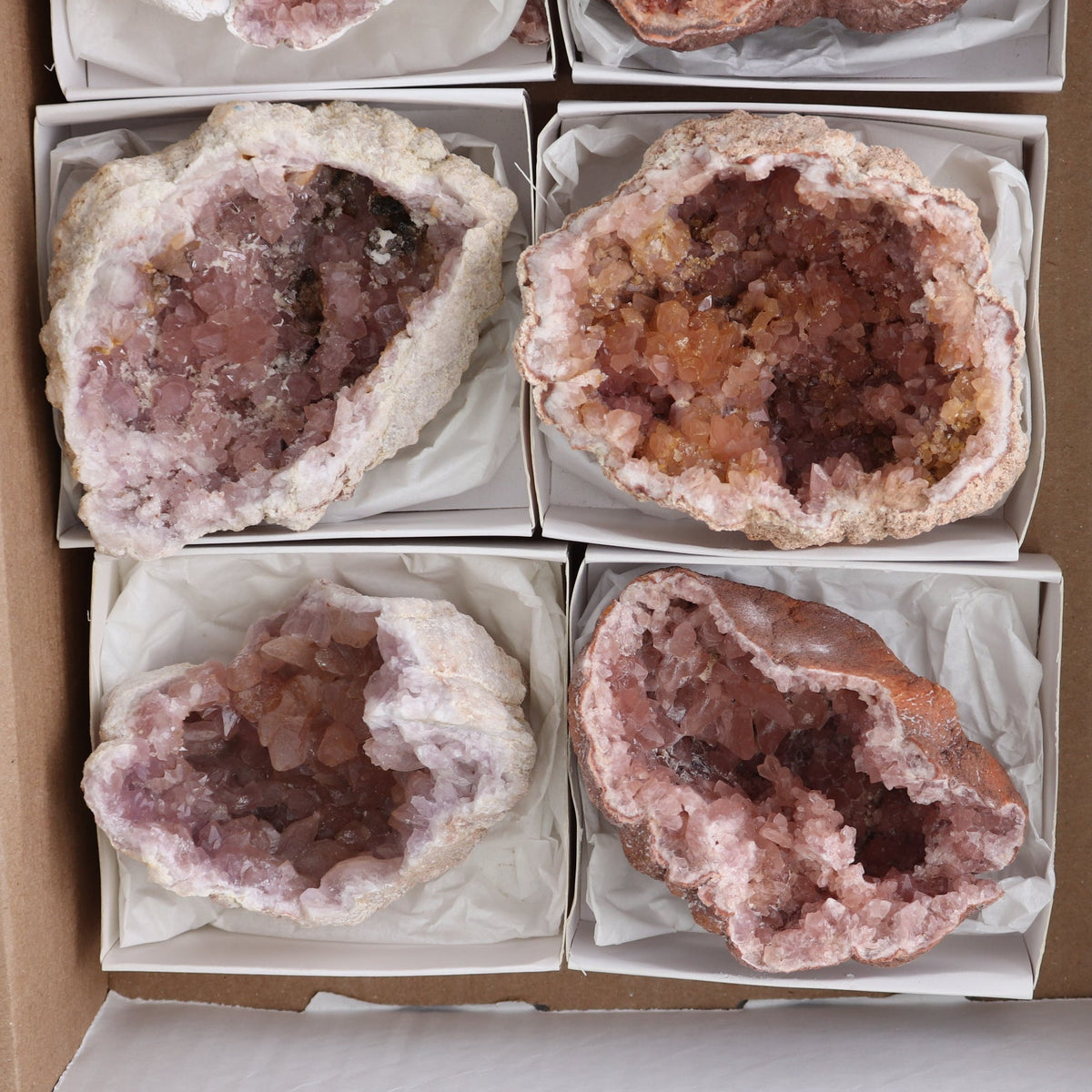 Pink Amethyst Geodes Set of 6