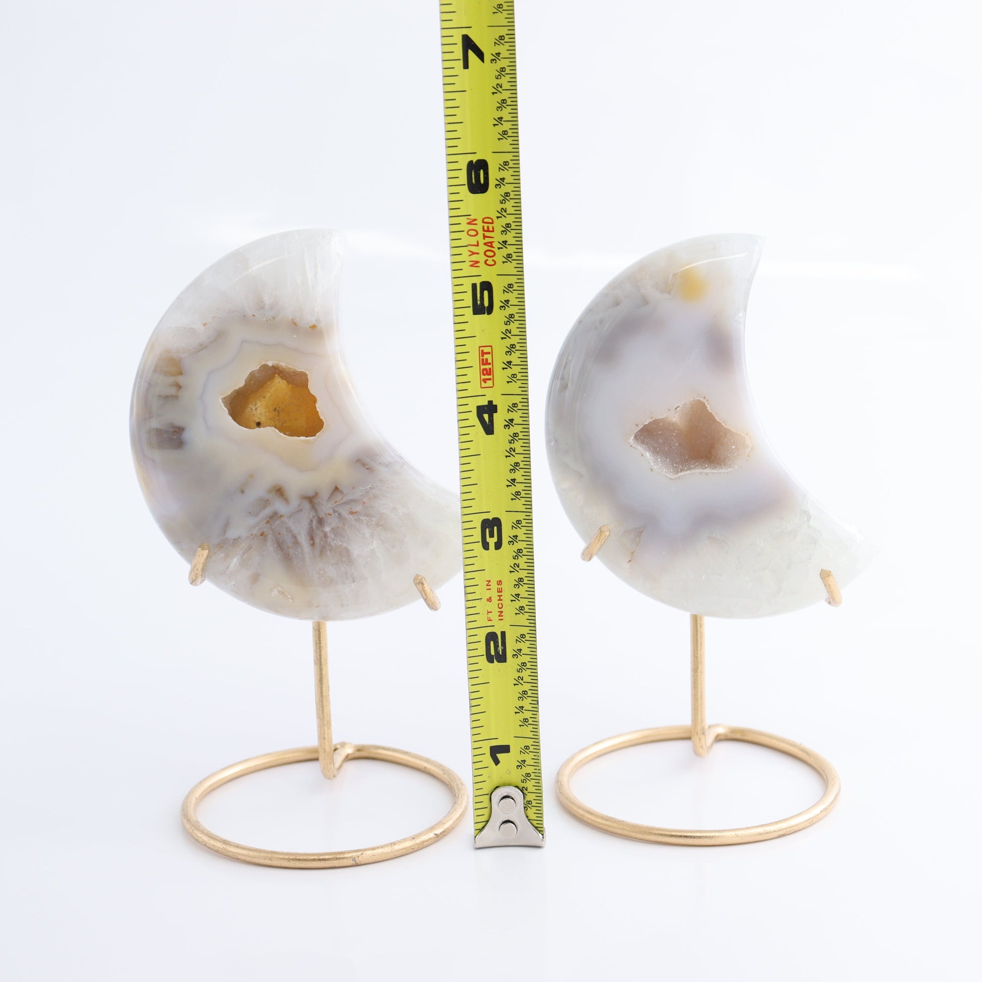 Agate Moons with Stand Set of 5 - Expert Wholesale and Supplier of Wholesale Crystals & Bulk Gemstones, ["Agate","Brazil","moons"]