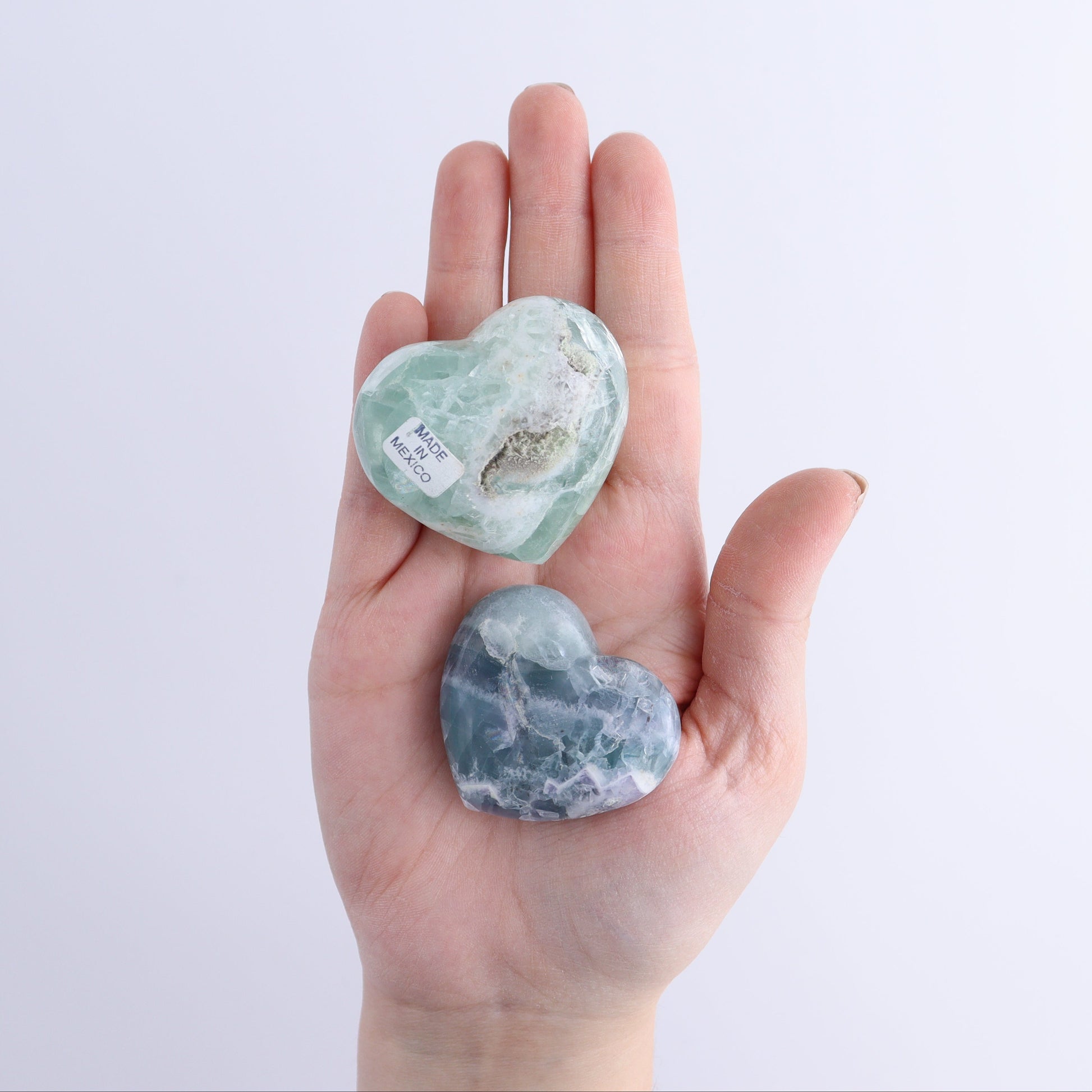 Fluorite Hearts Set of 7 - Expert Wholesale and Supplier of Wholesale Crystals & Bulk Gemstones, ["Fluorite","Hearts","Mexico"]