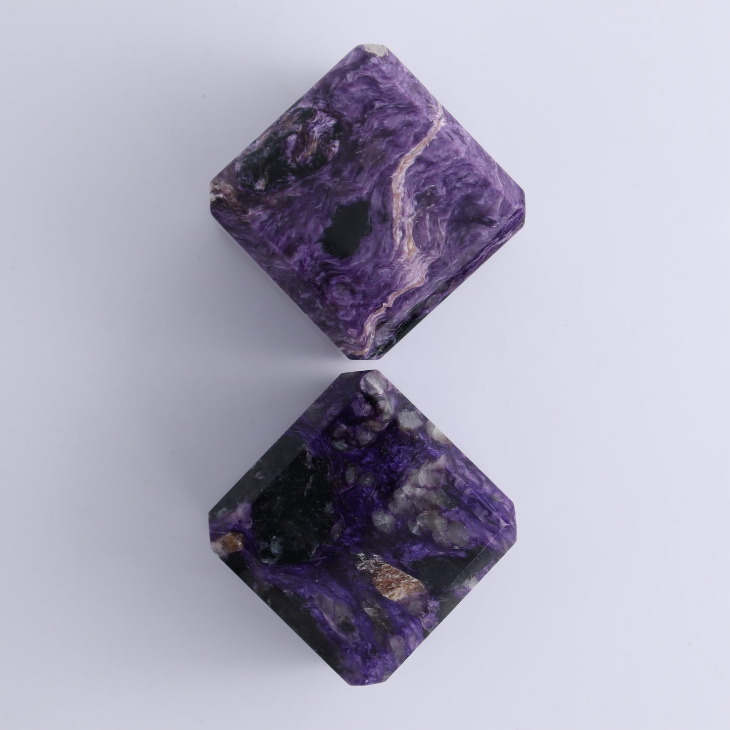 Charoite Cubes Set of 4 - Expert Wholesale and Supplier of Wholesale Crystals & Bulk Gemstones, ["Charoite","Cubes","Russia"]