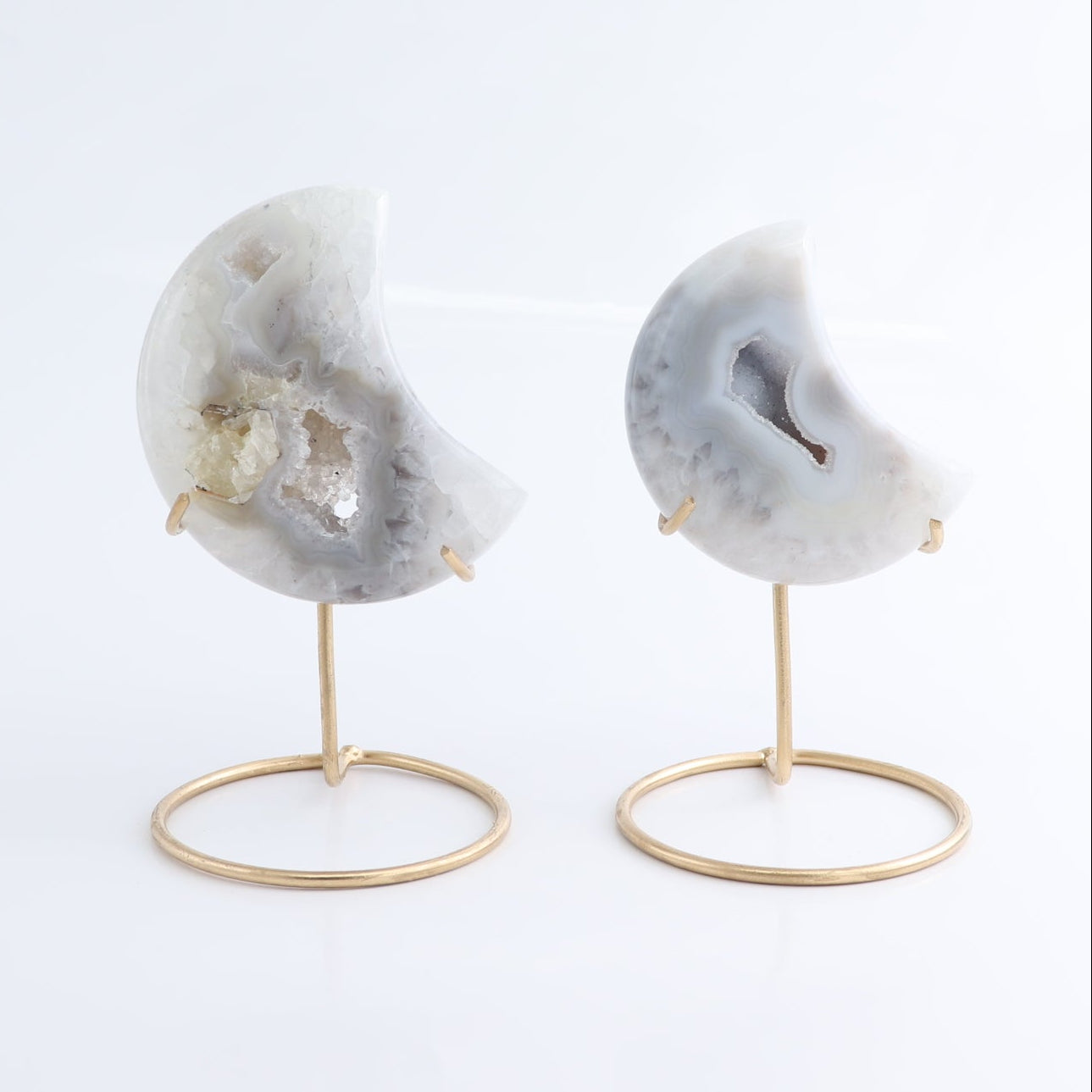 Agate Moons with Stand Set of 5 - Expert Wholesale and Supplier of Wholesale Crystals & Bulk Gemstones, ["Agate","Brazil","moons"]