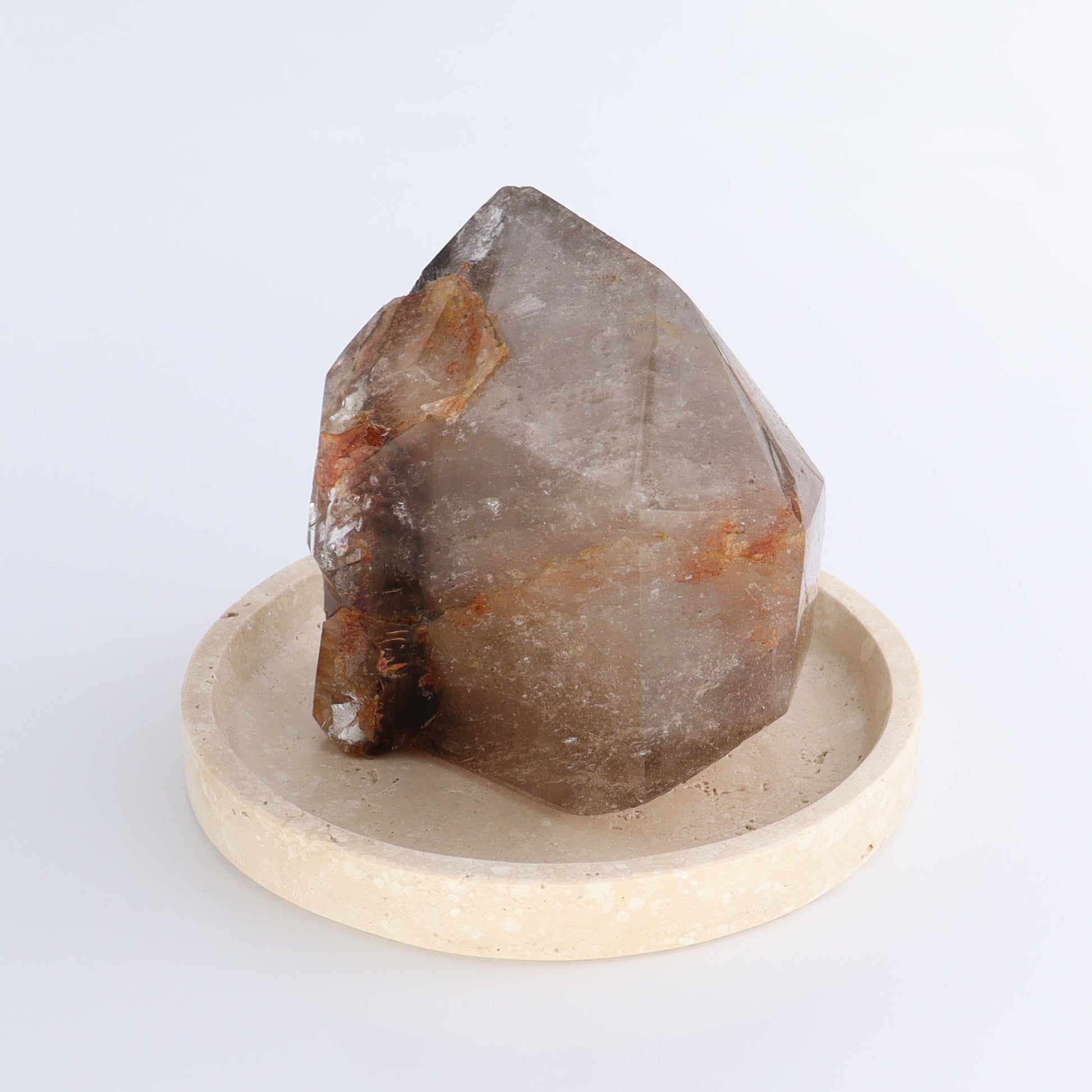 One Travertine Round Dish Small - Expert Wholesale and Supplier of Wholesale Crystals & Bulk Gemstones, ["Catalog Onyx","Decorative Dish","Mexico","Travertine"]