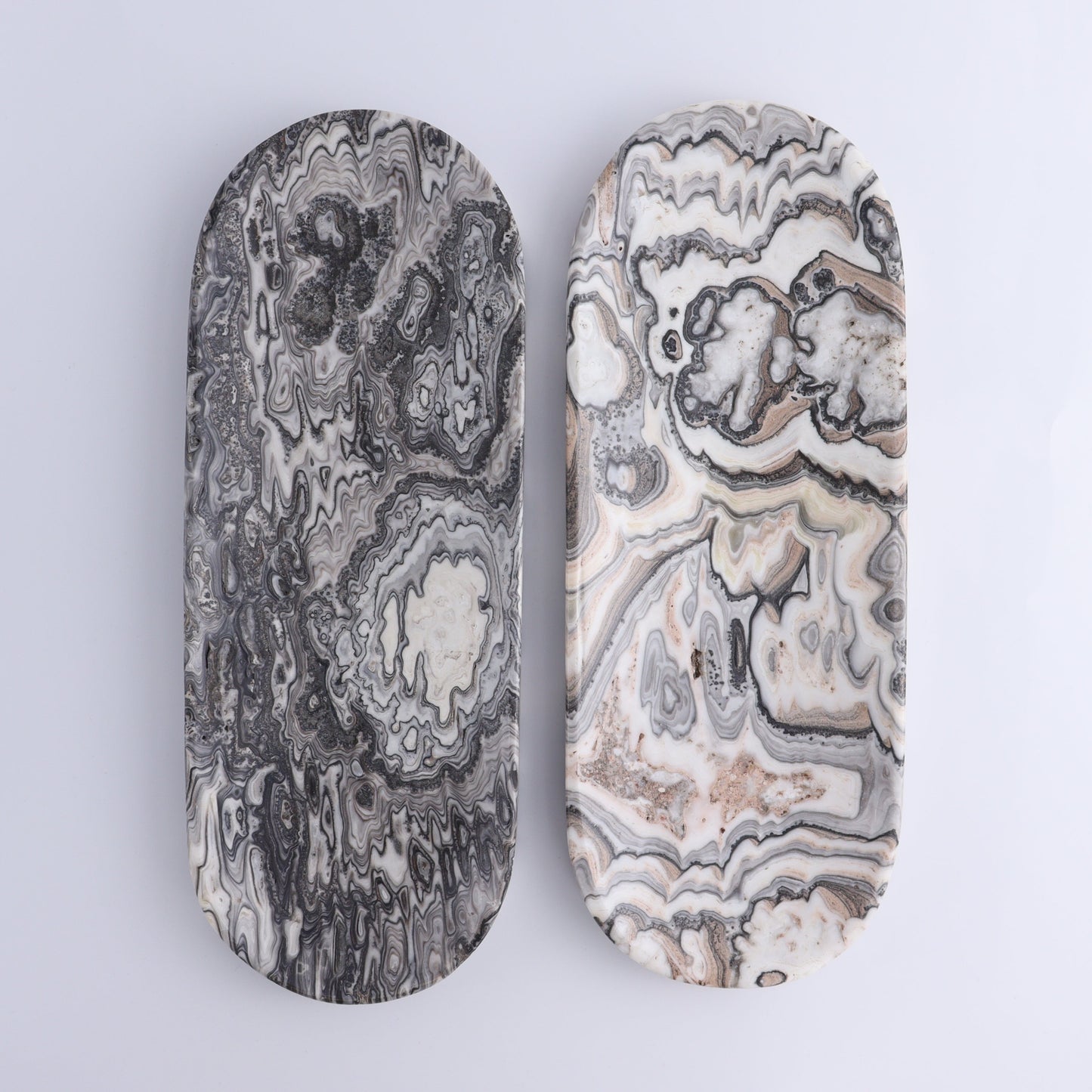 One Zebra Gray Onyx Oval Dish - Expert Wholesale and Supplier of Wholesale Crystals & Bulk Gemstones, ["Catalog Onyx","Decorative Dish","Mexico","onyx","Oval Dish"]