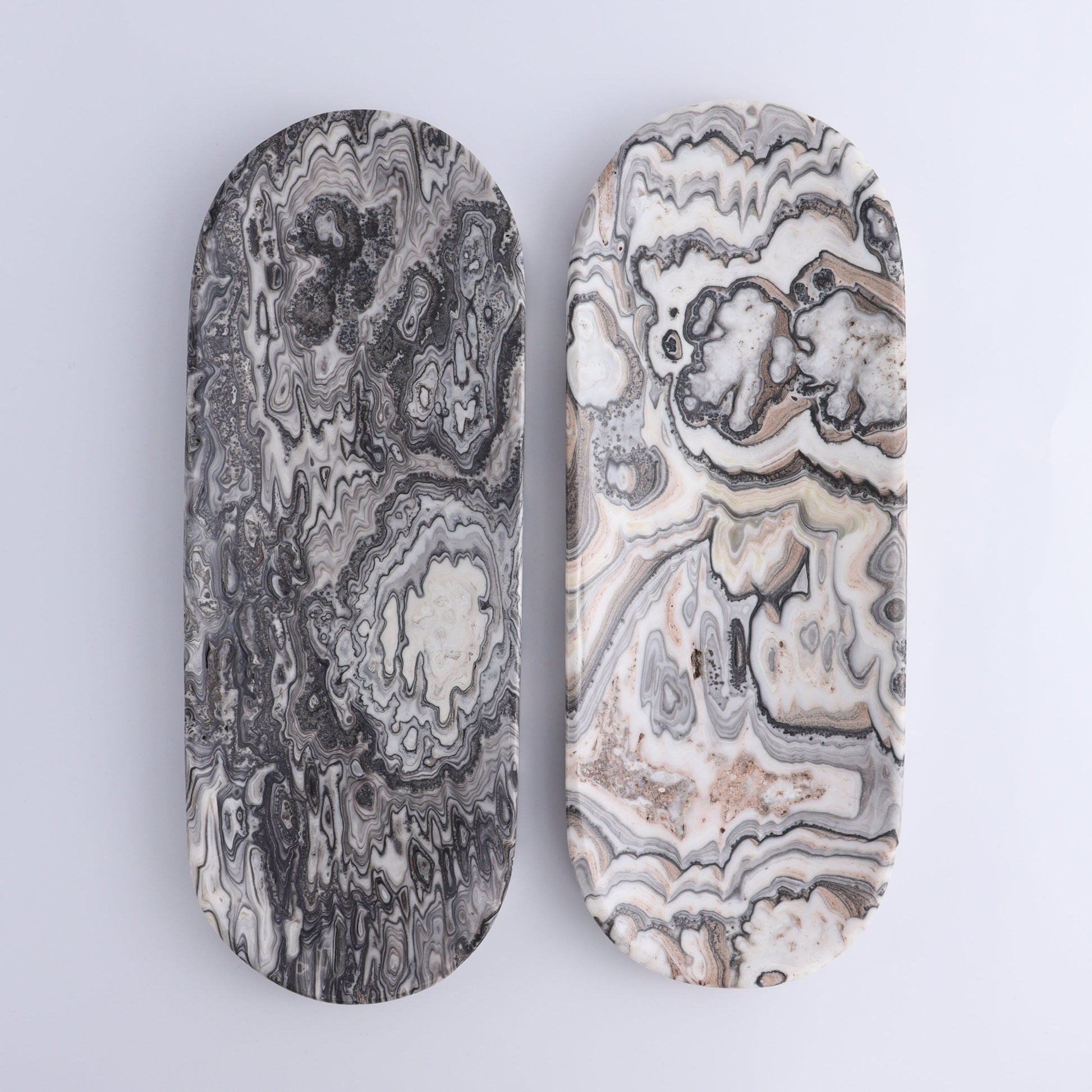 One Zebra Gray Onyx Oval Dish - Expert Wholesale and Supplier of Wholesale Crystals & Bulk Gemstones, ["Catalog Onyx","Decorative Dish","Mexico","onyx","Oval Dish"]