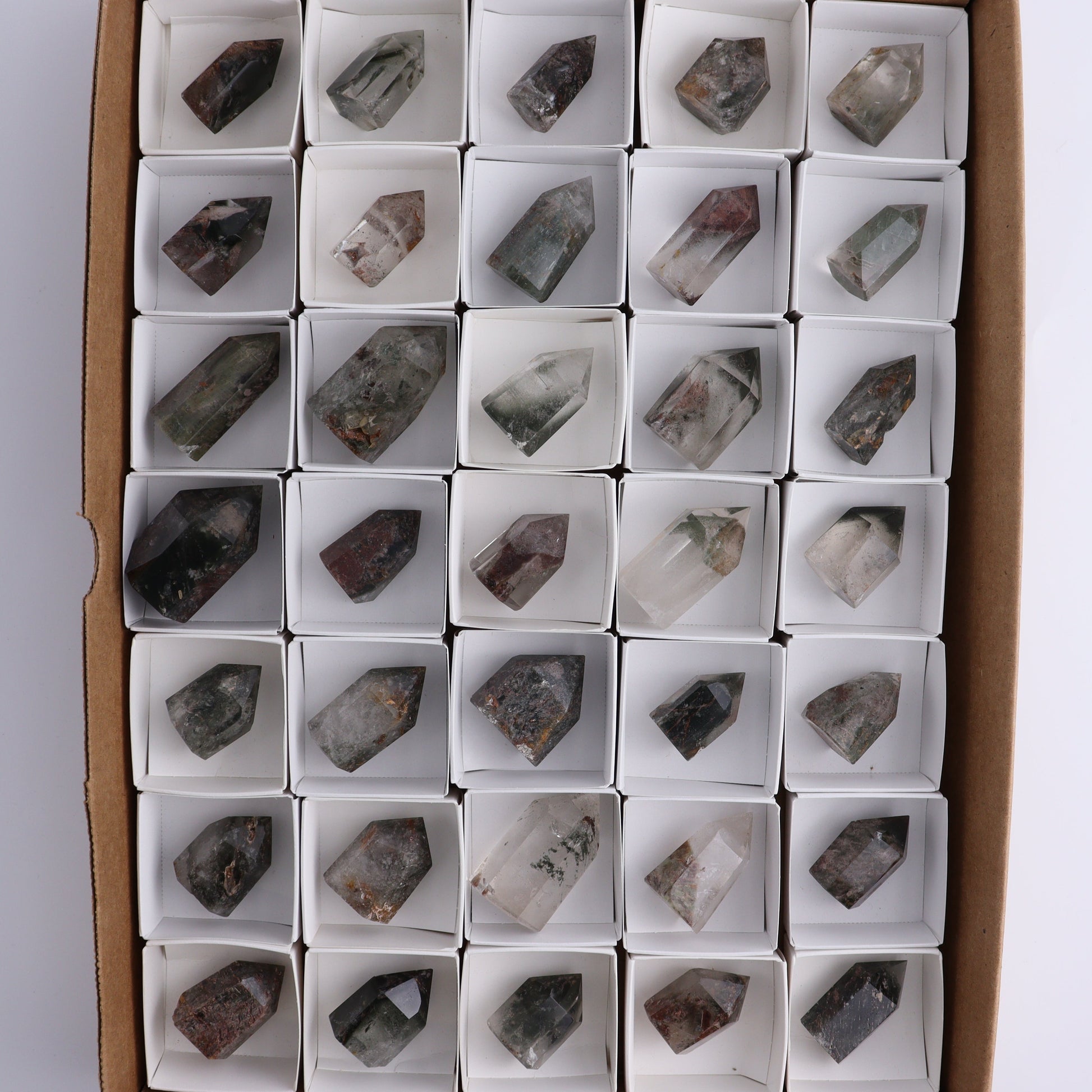 Garden Quartz Towers Set of 35 - Expert Wholesale and Supplier of Wholesale Crystals & Bulk Gemstones, ["Garden Quartz","Quartz","Towers"]