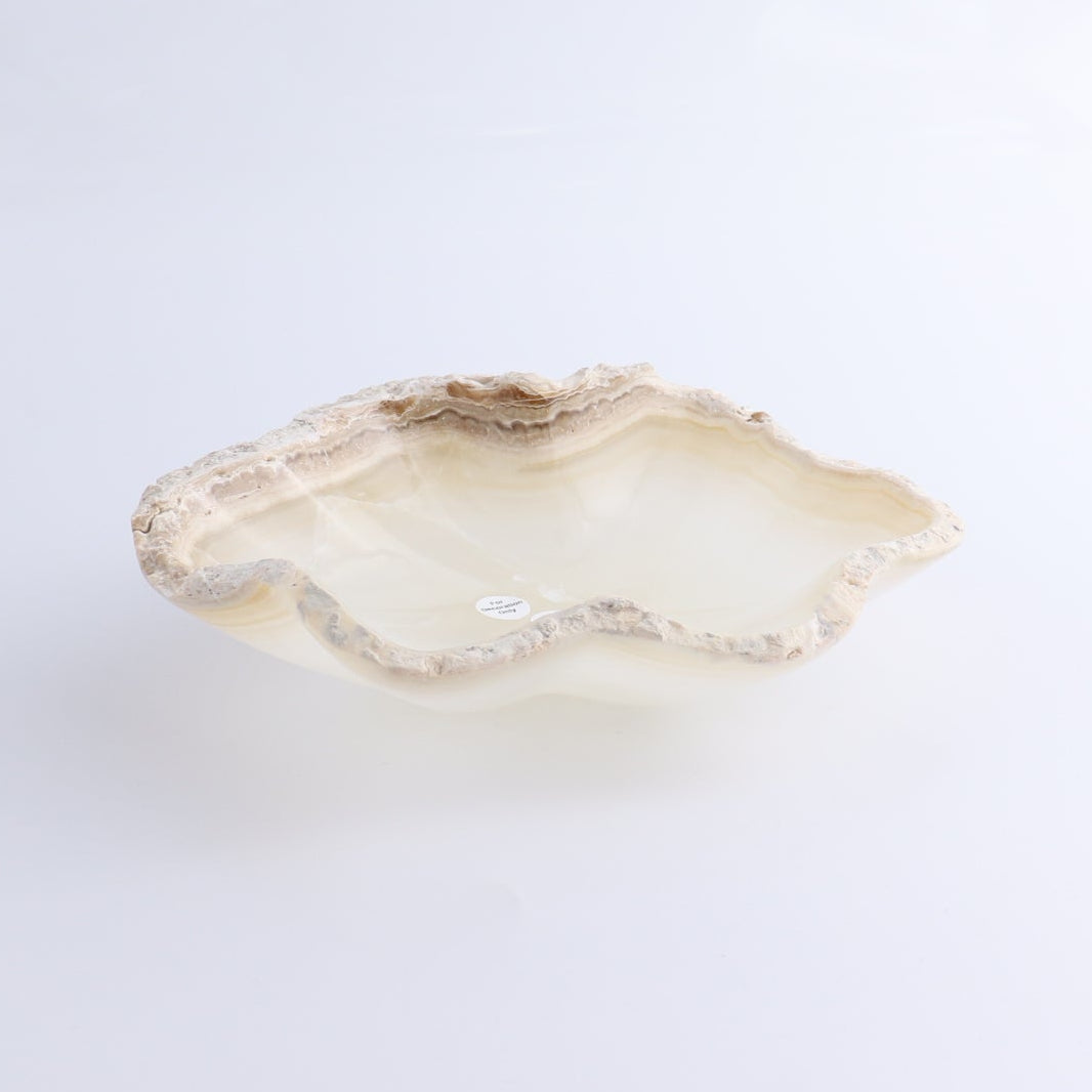 One Bowl Mexican Onyx/Calcite White with Stone Edge