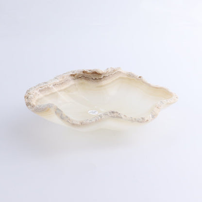 One Bowl Mexican Onyx/Calcite White with Stone Edge