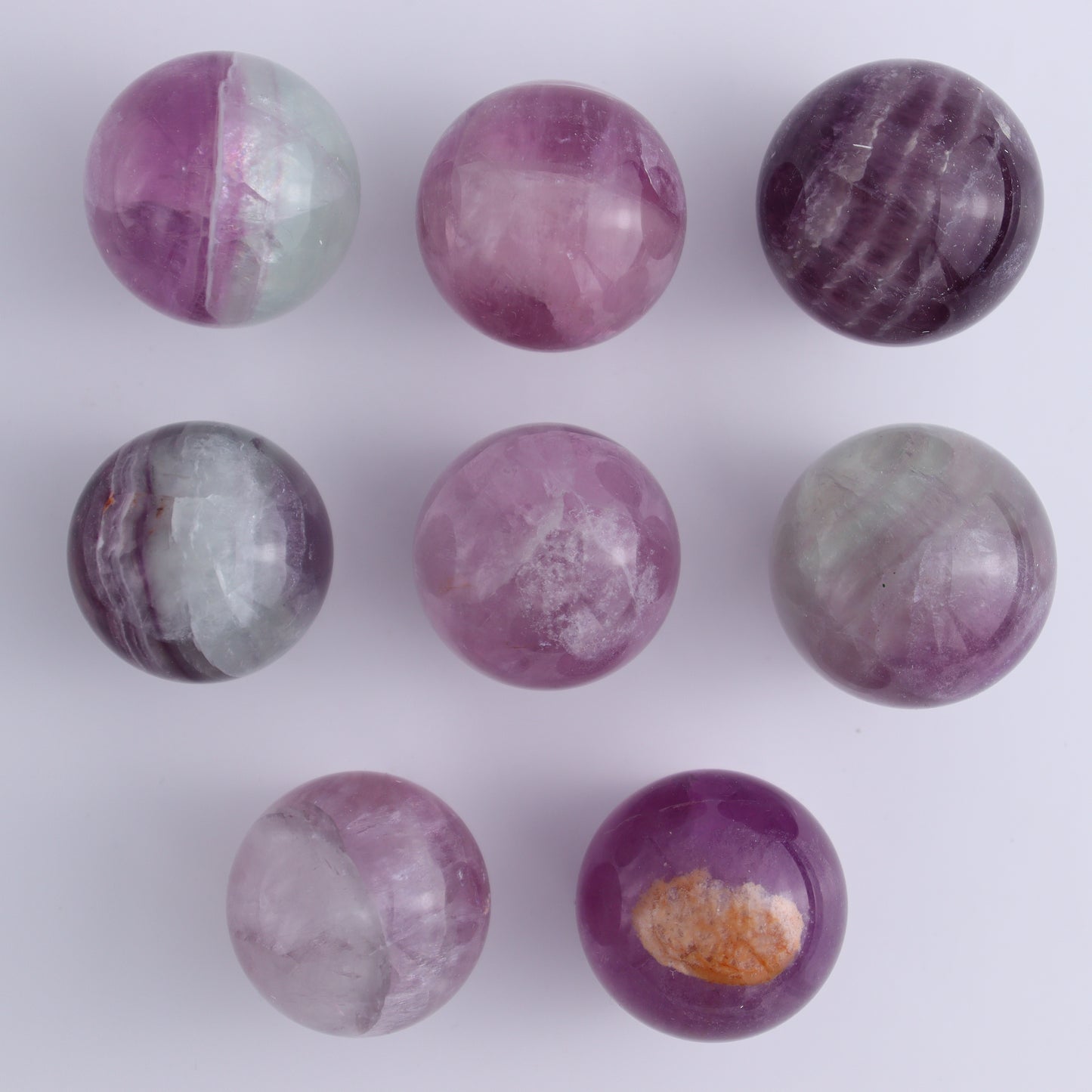 Fluorite Spheres Set of 12 - Expert Wholesale and Supplier of Wholesale Crystals & Bulk Gemstones, ["Fluorite","Mexico","Spheres"]