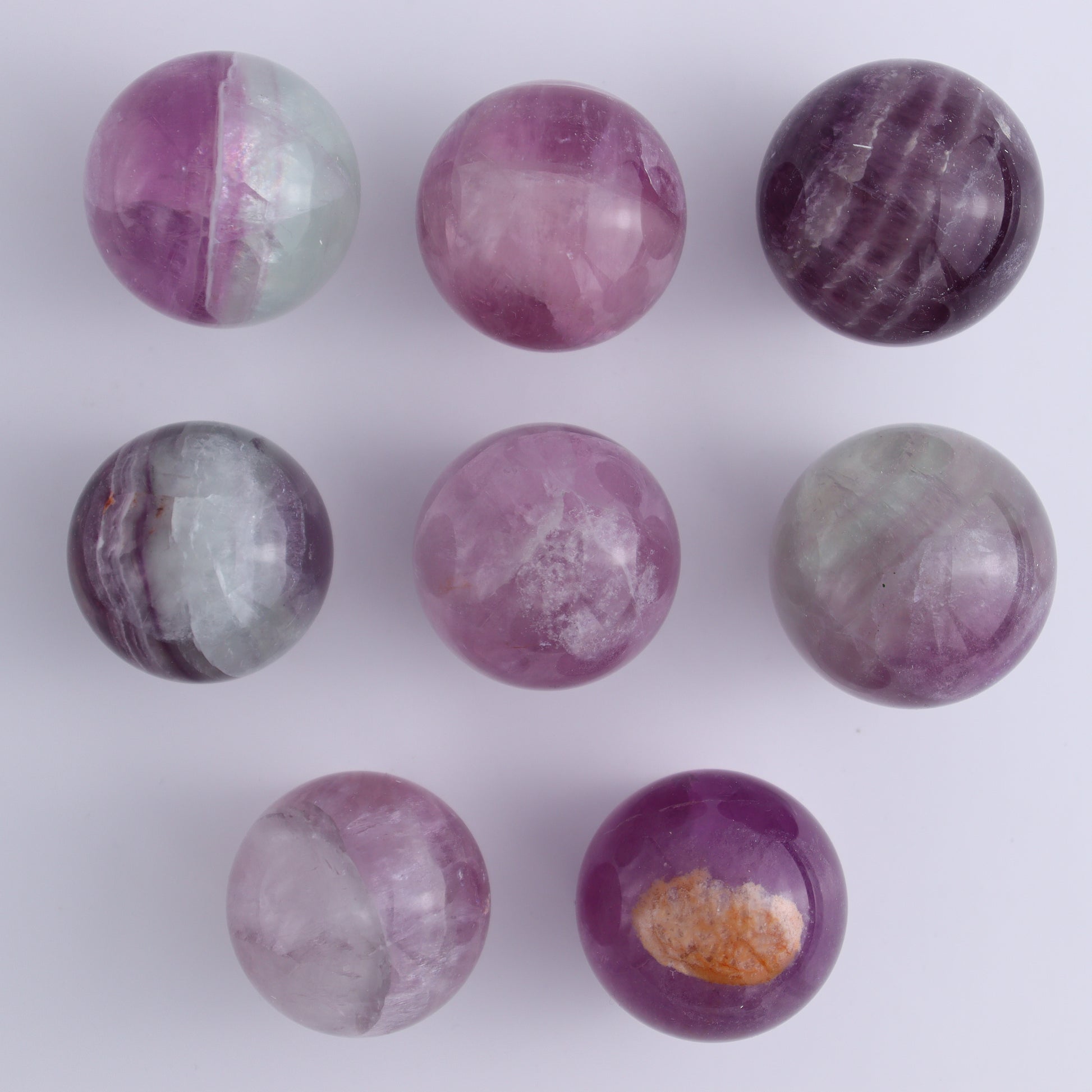 Fluorite Spheres Set of 12 - Expert Wholesale and Supplier of Wholesale Crystals & Bulk Gemstones, ["Fluorite","Mexico","Spheres"]