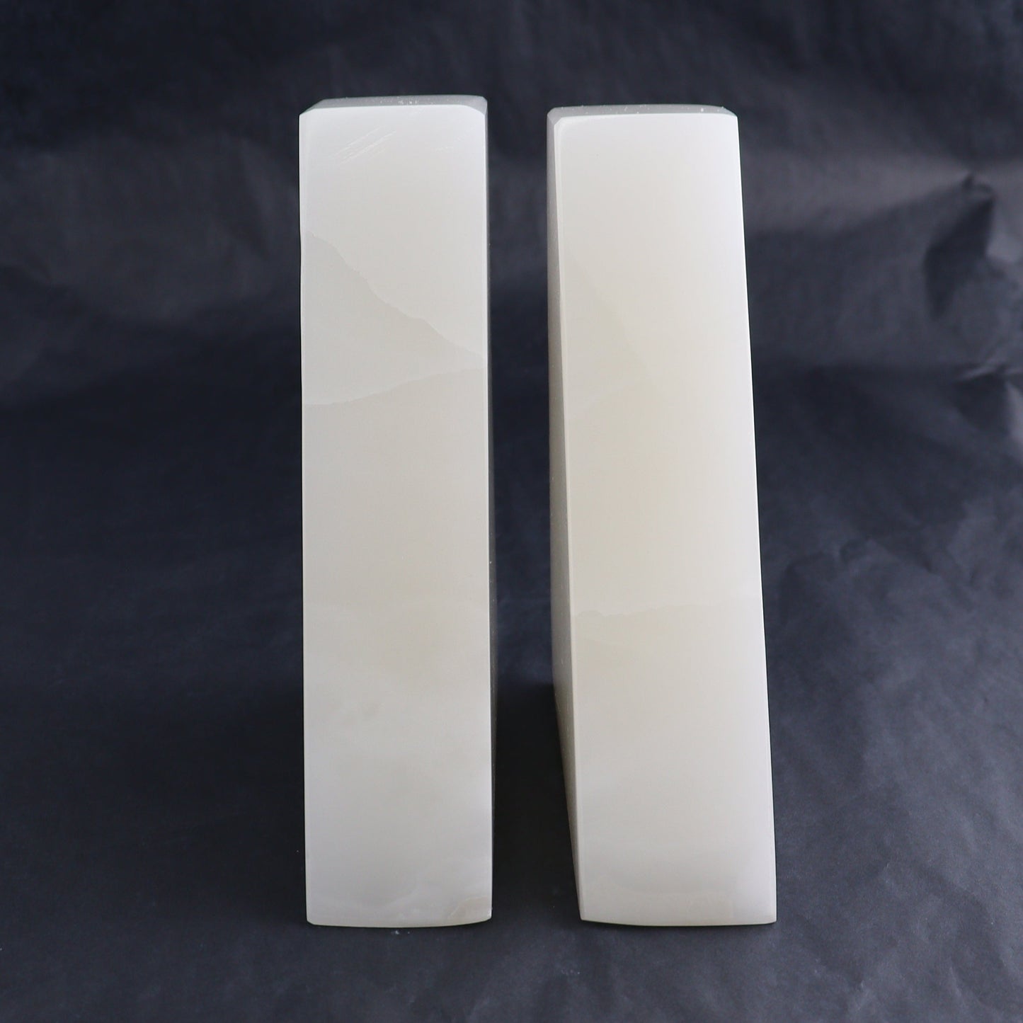 One Pair of Mexican Onyx/Calcite White Polished Bookends - Expert Wholesale and Supplier of Wholesale Crystals & Bulk Gemstones, ["Bookends","Calcite","Catalog Onyx","Mexico","onyx"]
