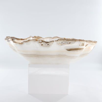 Mexican Onyx/Calcite Bowl (L) 19" x (W) 13" x (H) 5"