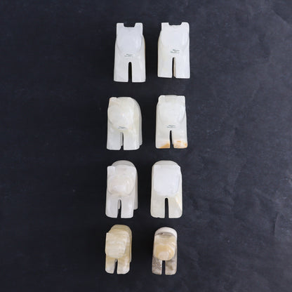 White Onyx Bear Carvings Set of 8 - Expert Wholesale and Supplier of Wholesale Crystals & Bulk Gemstones, ["Bears","onyx","White onyx"]
