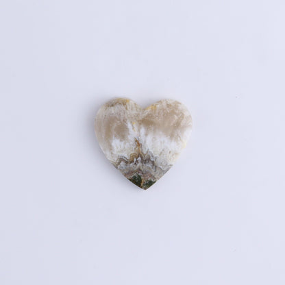 One Moss Agate Heart Cab - Expert Wholesale and Supplier of Wholesale Crystals & Bulk Gemstones, ["Agate","Cabs","Hearts","Moss Agate"]