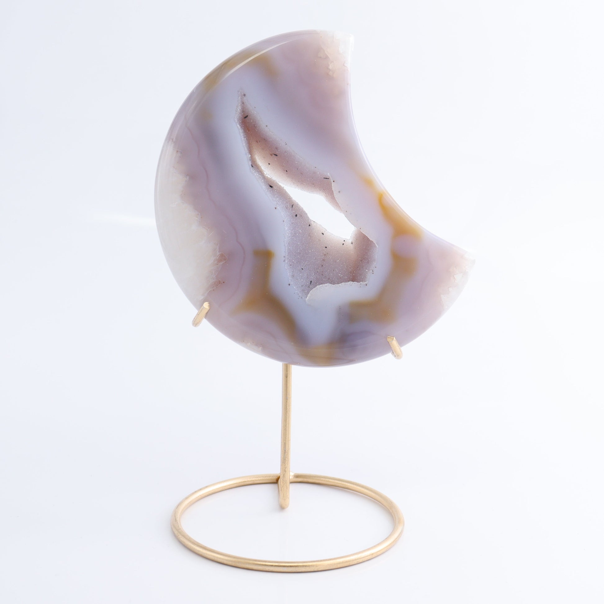 Agate Moons with Stand Set of 2 - Expert Wholesale and Supplier of Wholesale Crystals & Bulk Gemstones, ["Agate","Brazil","moons"]