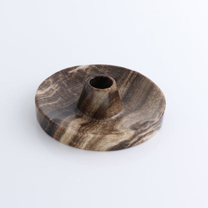 One Palo Santo/Incense/Candle Holder Mexican Onyx/Calcite Chocolate