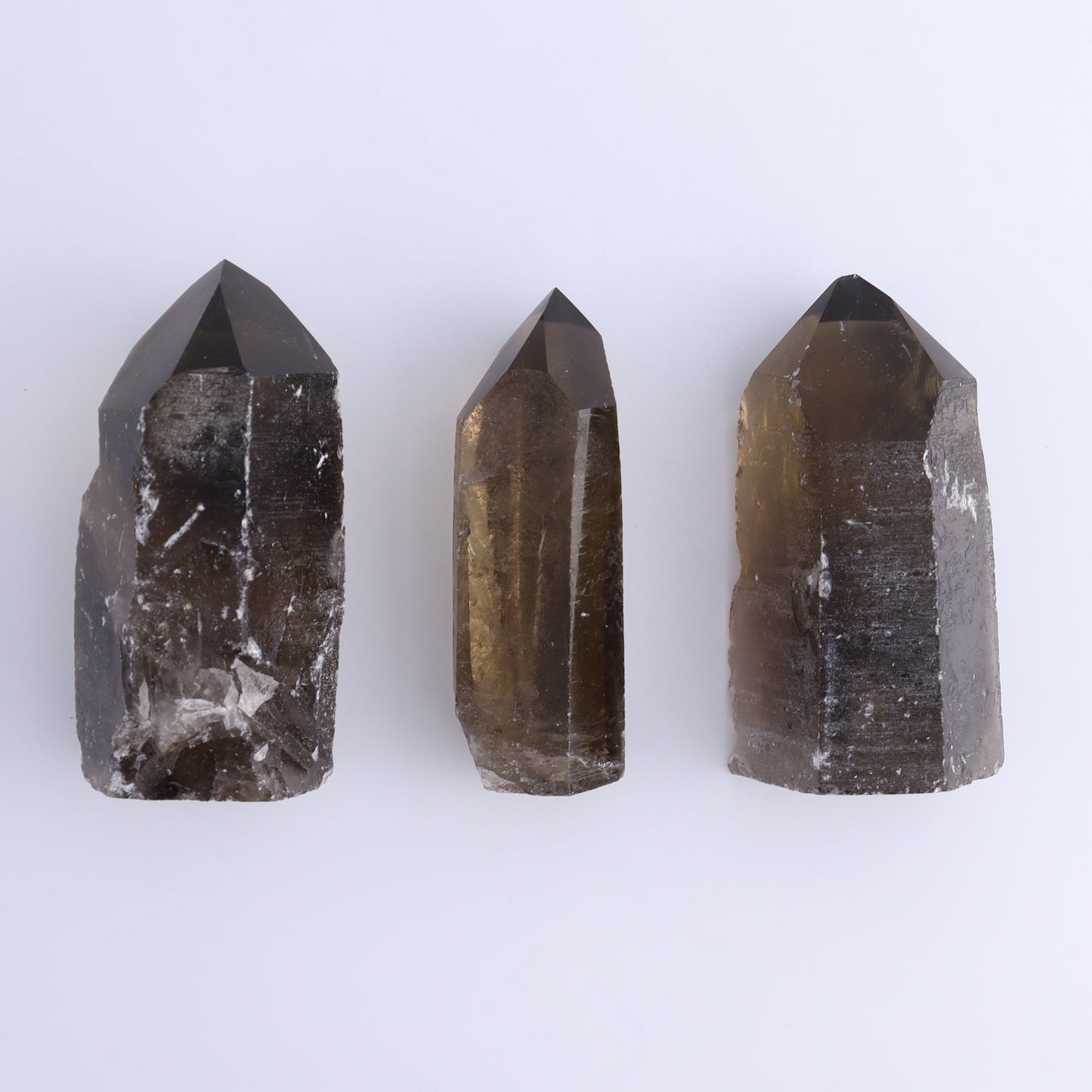 Smoky Quartz Polished Tops Set of 12 - Expert Wholesale and Supplier of Wholesale Crystals & Bulk Gemstones, ["Brazil","close_70","Points","Polished Tip","Quartz","Smoky Quartz"]