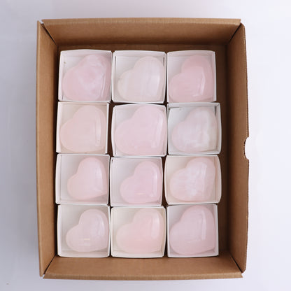 Mangano Calcite Hearts Flat of 12 - Expert Wholesale and Supplier of Wholesale Crystals & Bulk Gemstones, ["close_30","Pakistan","Pink Calcite"]