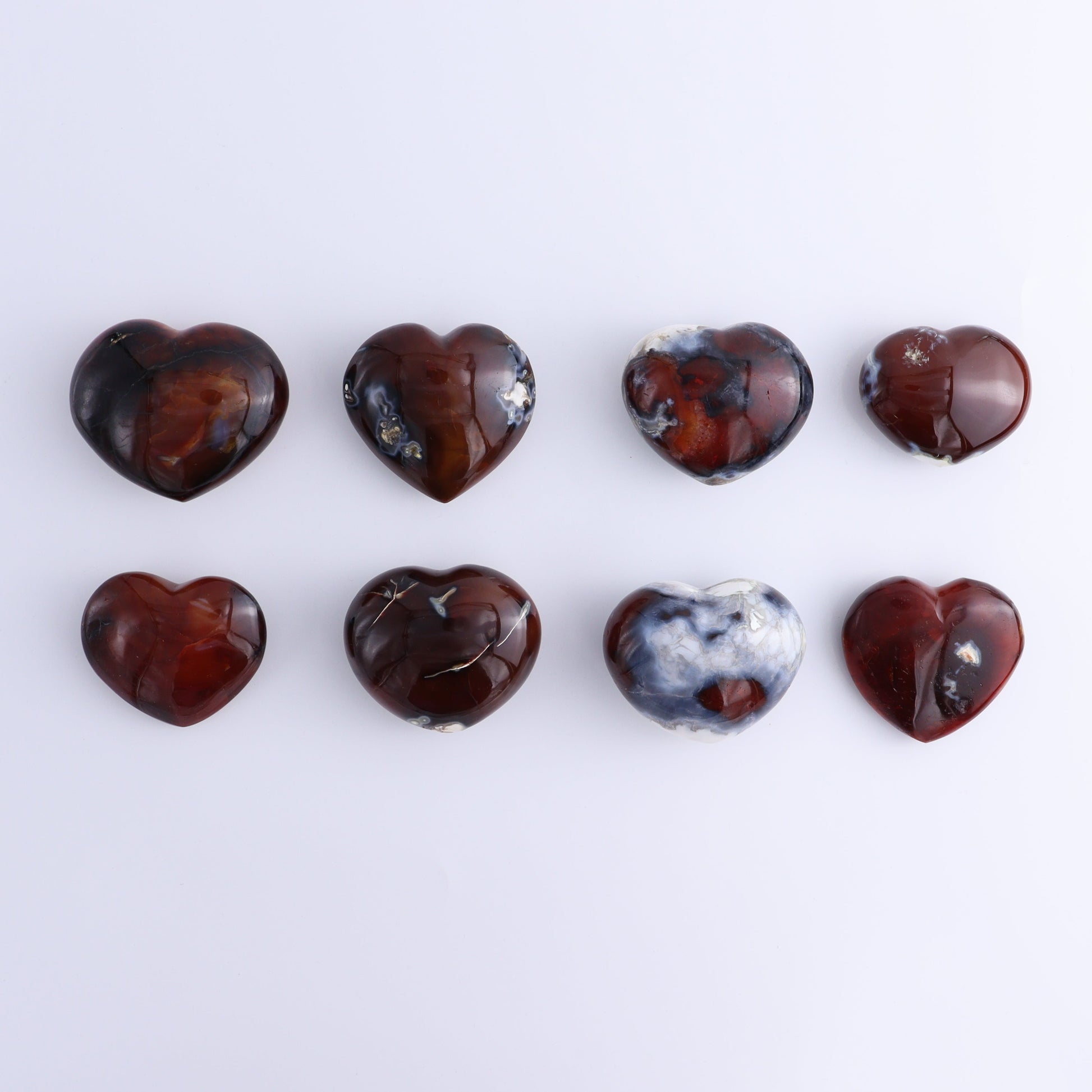 Carnelian Hearts Set of 8 - Expert Wholesale and Supplier of Wholesale Crystals & Bulk Gemstones, ["carnelian","Hearts","Madagascar"]