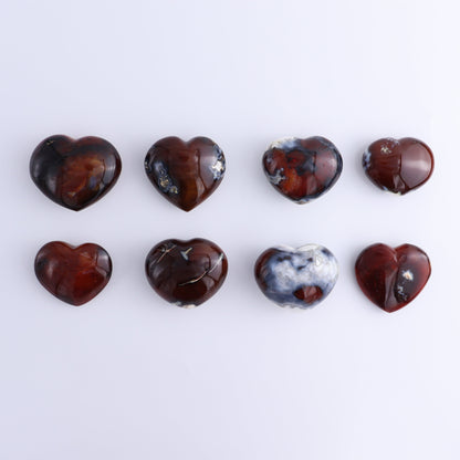 Carnelian Hearts Set of 8 - Expert Wholesale and Supplier of Wholesale Crystals & Bulk Gemstones, ["carnelian","Hearts","Madagascar"]