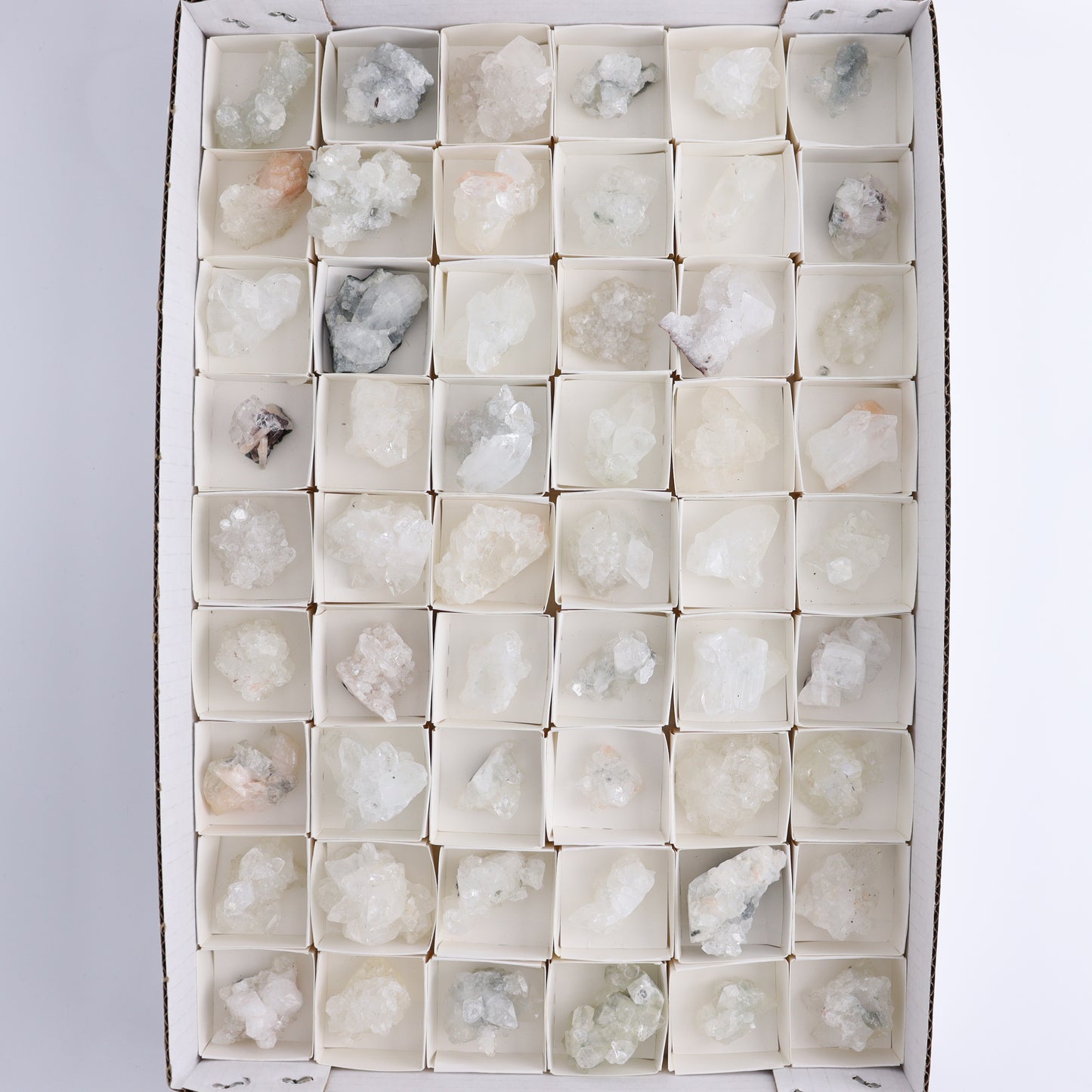 Apophyllite Clusters Flat of 54 - Expert Wholesale and Supplier of Wholesale Crystals & Bulk Gemstones, ["Apophyllite","Clusters","Flats"]