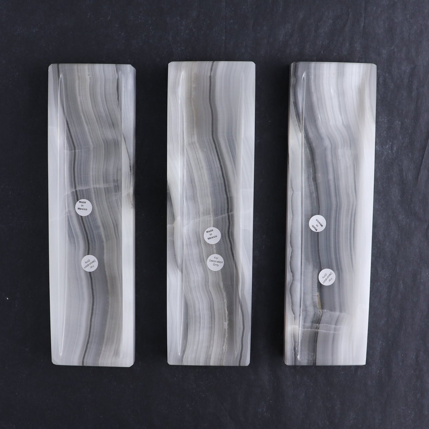 One Mexican Onyx/Calcite White & Grey Incense Holder