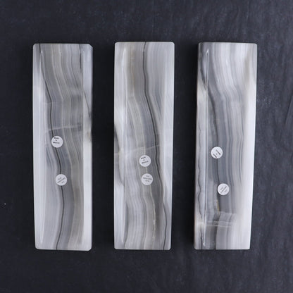 One Mexican Onyx/Calcite White & Grey Incense Holder