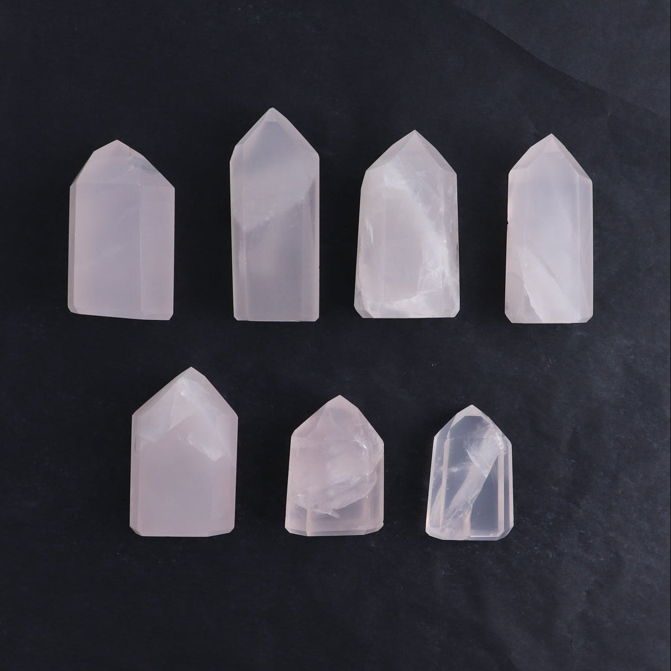 Imperfect Rose Quartz Towers Set of 7
