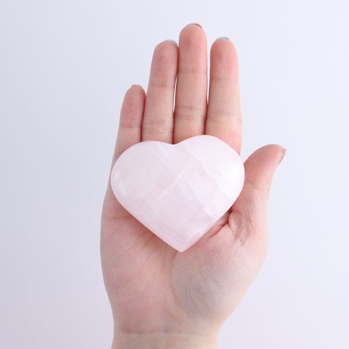 Pink Mangano Calcite Hearts Set of 12