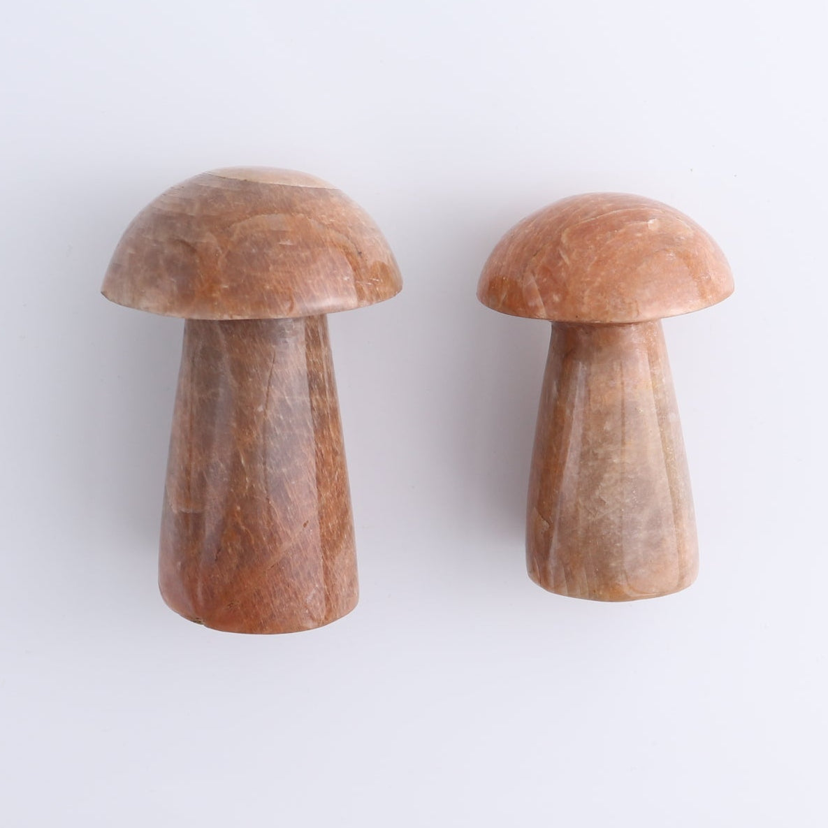 Peach Moonstone Mushrooms Set of 6