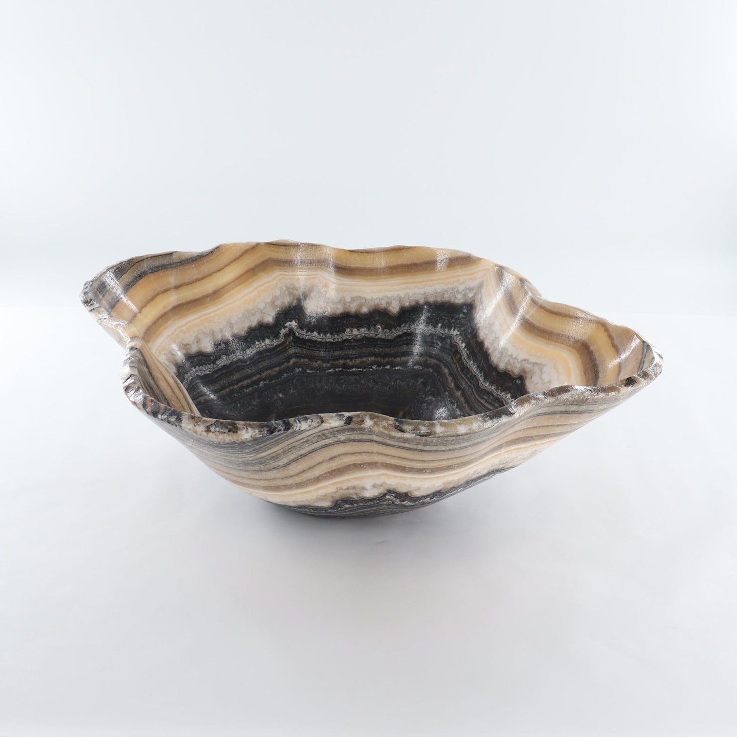 Mexican Onyx/Calcite Bowl (L) 20" x (W) 15" x (H) 7"