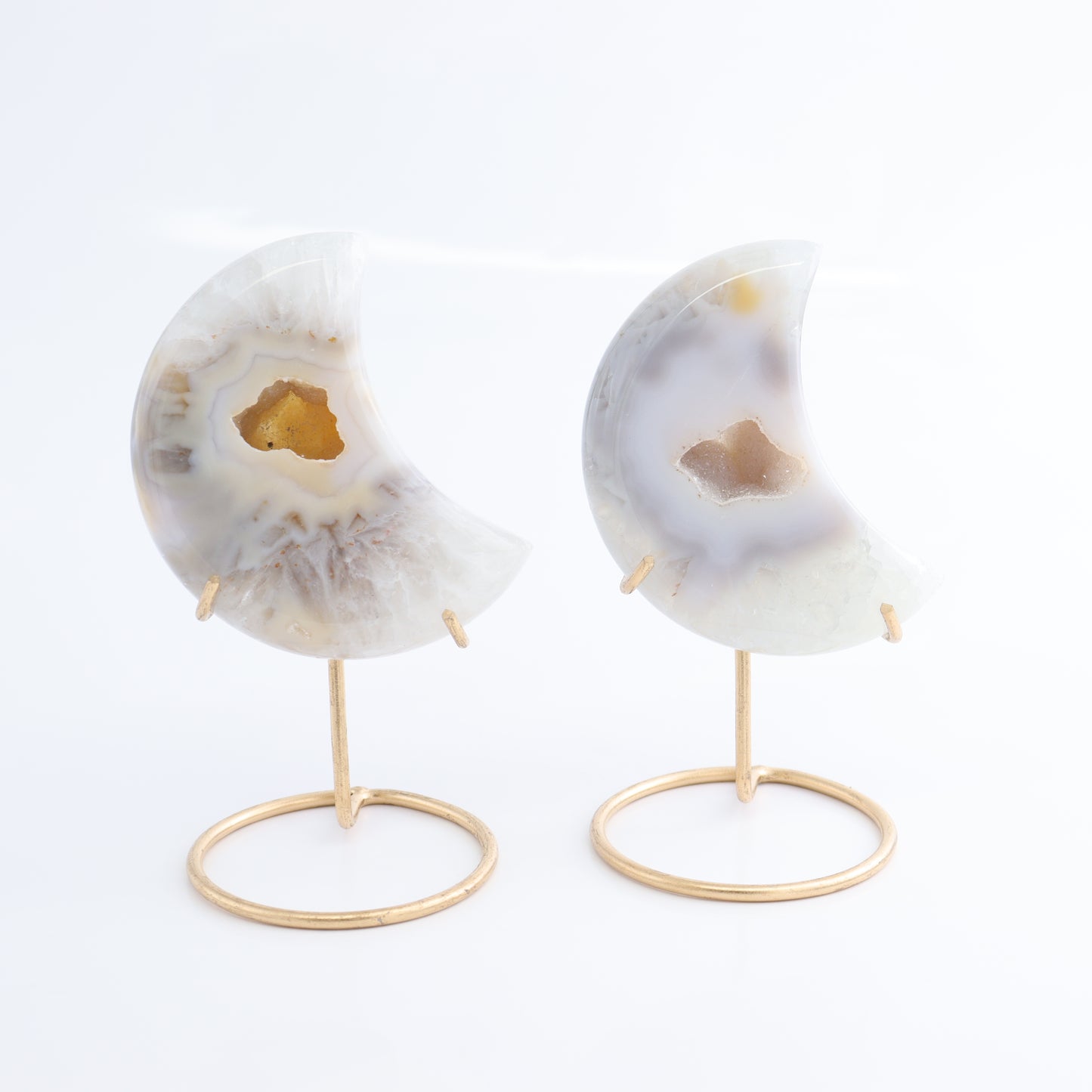 Agate Moons with Stand Set of 5 - Expert Wholesale and Supplier of Wholesale Crystals & Bulk Gemstones, ["Agate","Brazil","moons"]