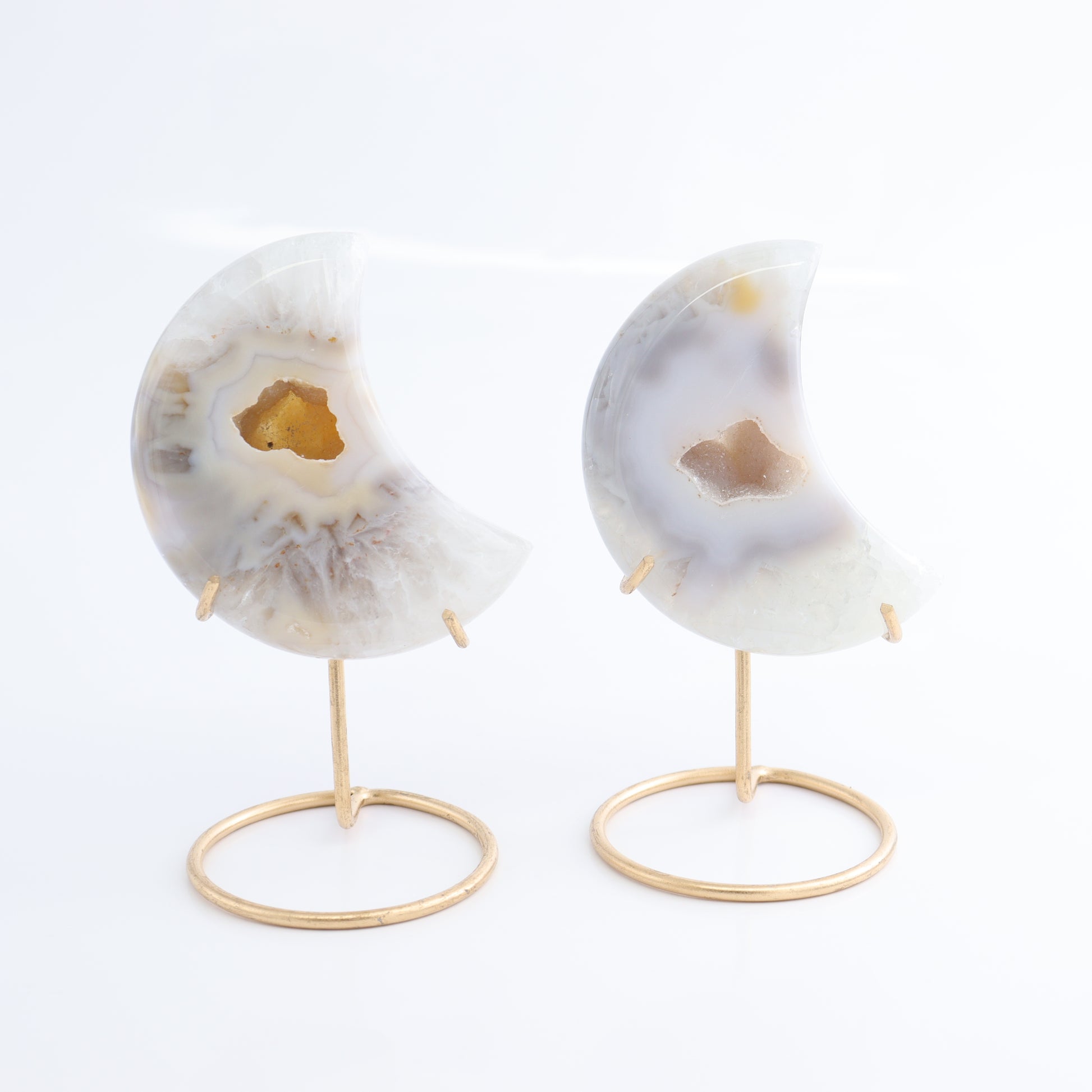Agate Moons with Stand Set of 5 - Expert Wholesale and Supplier of Wholesale Crystals & Bulk Gemstones, ["Agate","Brazil","moons"]