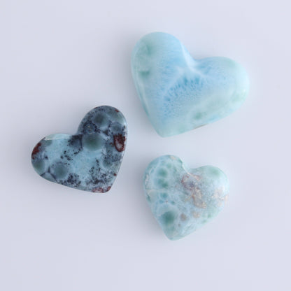 Larmiar Hearts Set of 7 - Expert Wholesale and Supplier of Wholesale Crystals & Bulk Gemstones, ["Freeforms","Larimar","moons"]