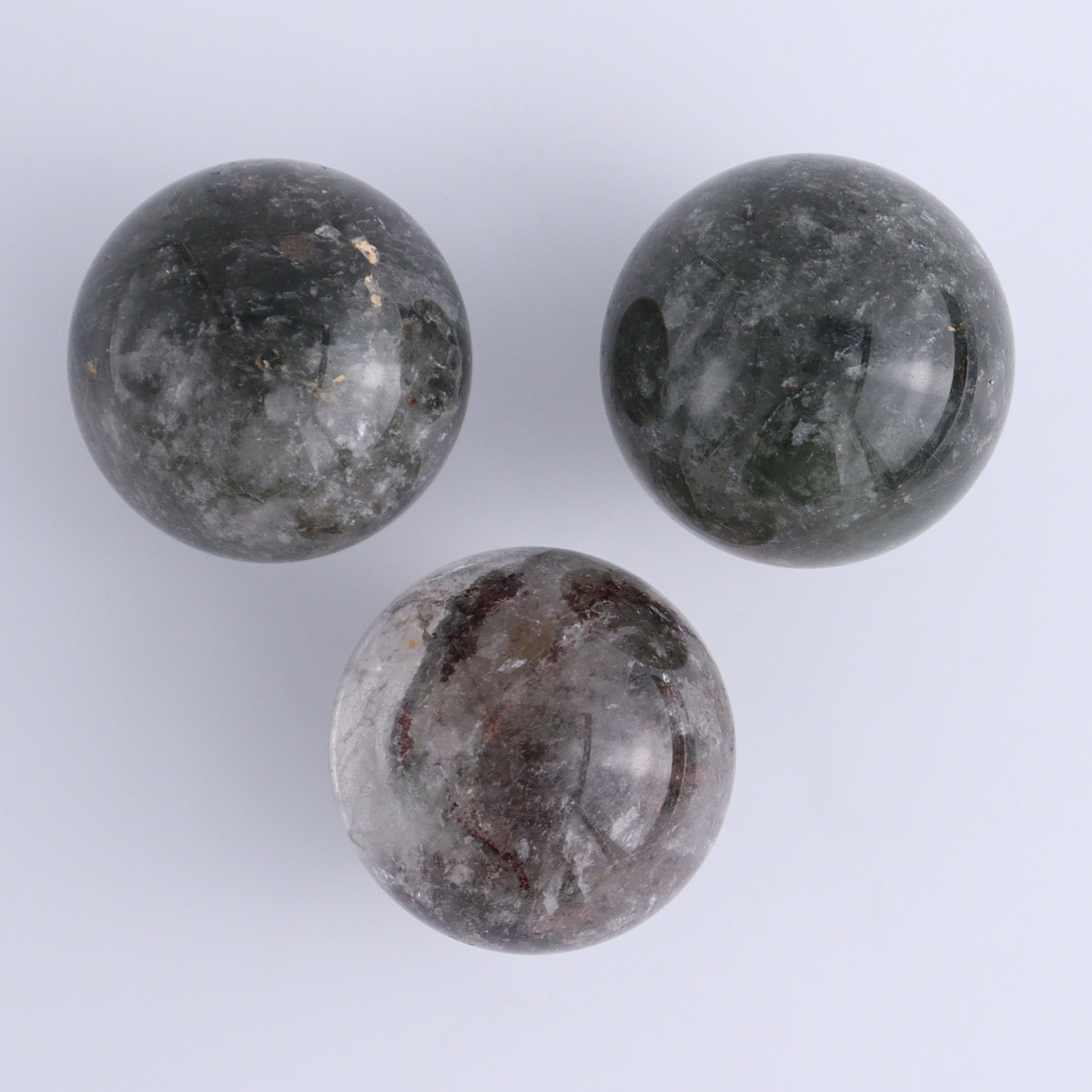 Garden Quartz Spheres Set of 9 - Expert Wholesale and Supplier of Wholesale Crystals & Bulk Gemstones, ["Garden Quartz","Quartz","Spheres"]