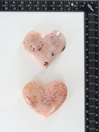 Pink Amethyst Heart Set of 2