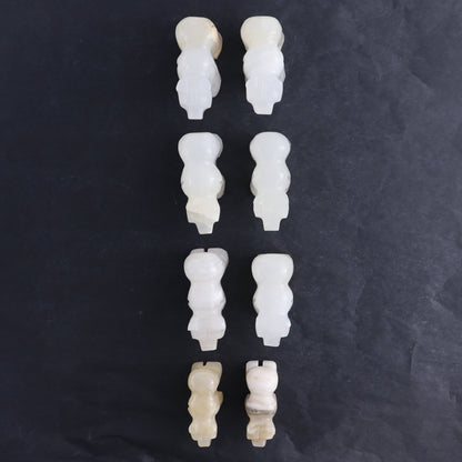 White Onyx Bear Carvings Set of 8 - Expert Wholesale and Supplier of Wholesale Crystals & Bulk Gemstones, ["Bears","onyx","White onyx"]