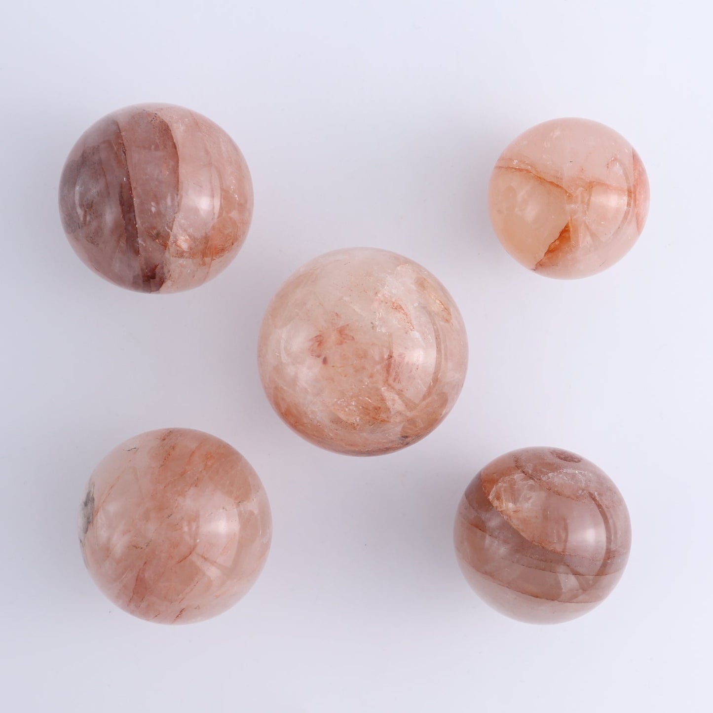 Fire Quartz Spheres Set of 5